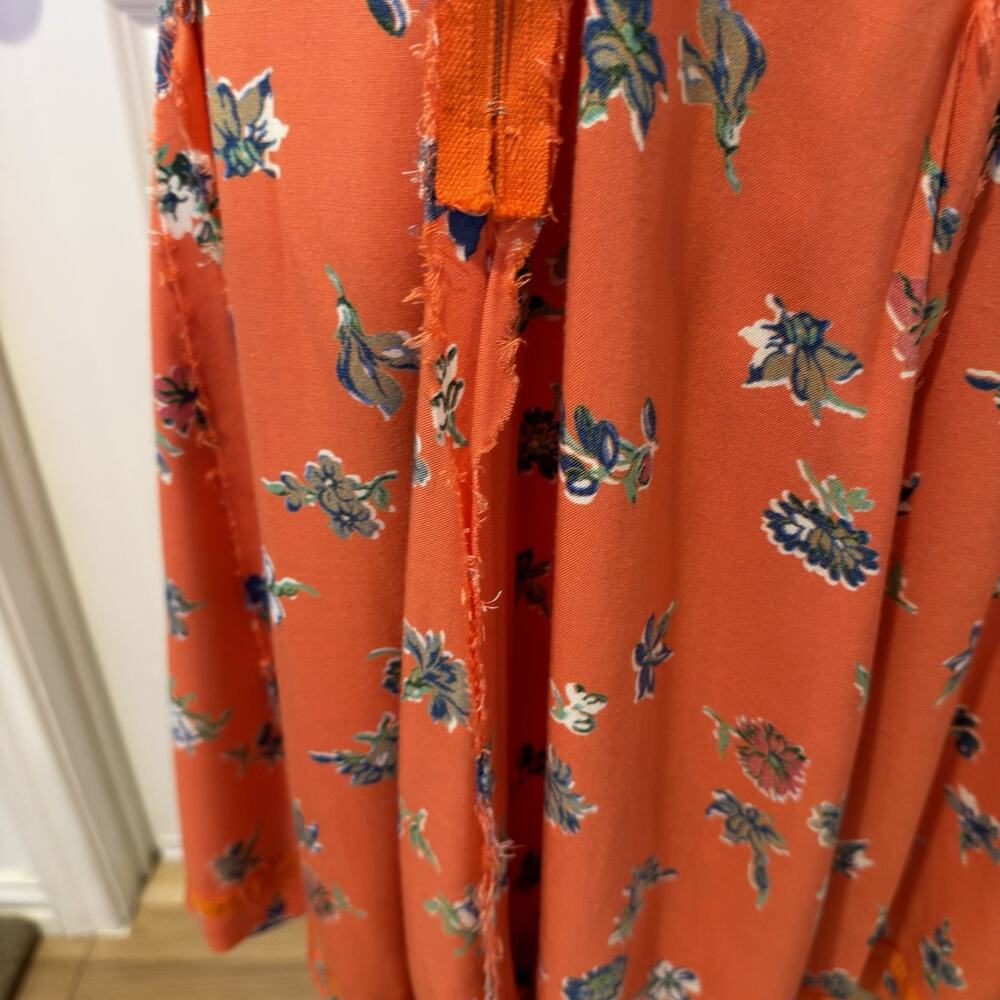 Orange Floral Vintage Top/Skirt Set Size Small 40’s or 70’s Cottagecore - Picture 10 of 16